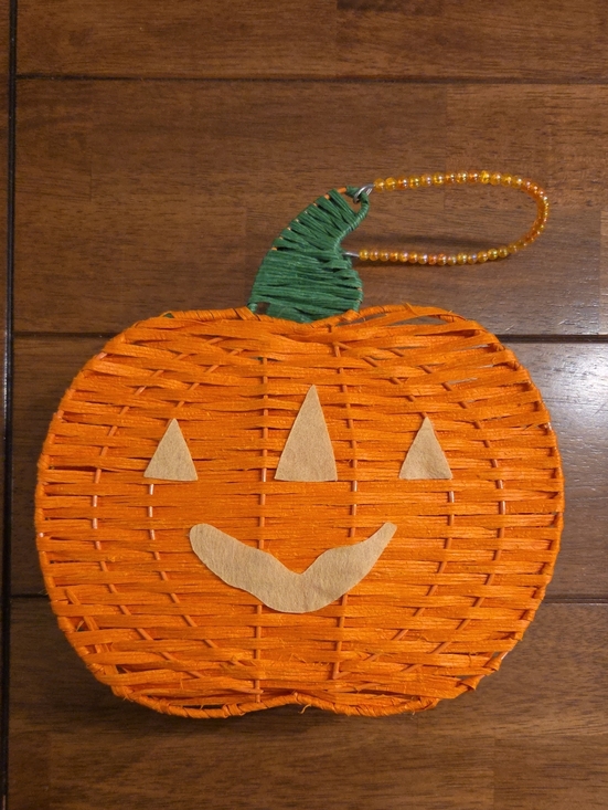Other - Kids Orange Pumpkin Woven Trick-or-Treat Bag